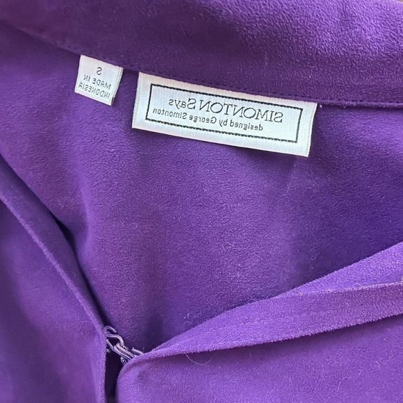 90s vintage style Deep Purple Faux Suede Jacket - Picture 11 of 13